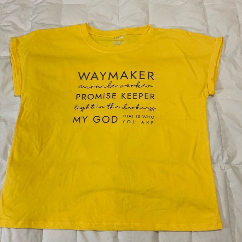 SHEIN, “way maker..”, XL, T shirt, rolled hem sleeves